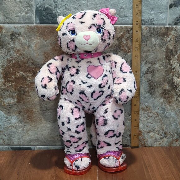 Sassy Kitty Cat Build A Bear Leopard Cheetah Plush Pawfect Pink Heart 18” - Picture 7 of 11